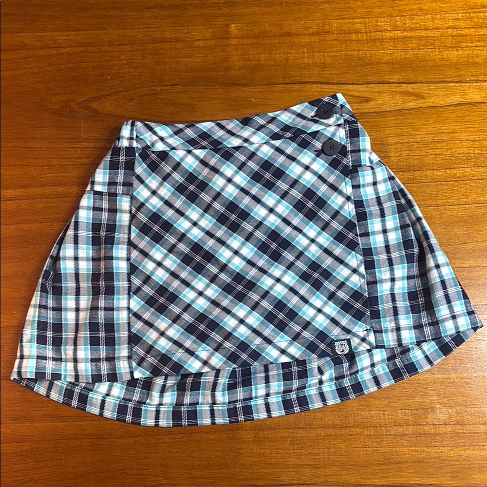 Justice Blue and White Skater Wrap Mini Skirt